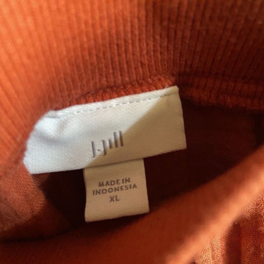 J. Jill Cotton Gauze Straight Leg Crops Pants Size XL Burnt Orange Flowy Beachy - Picture 3 of 11